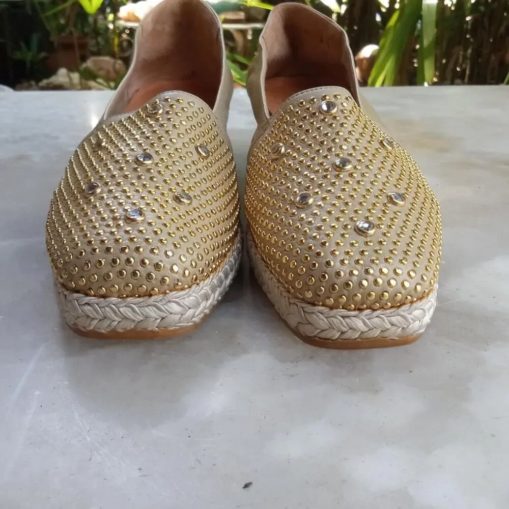 Stuart-weitzman Women's Gold and Tan Espadrilles